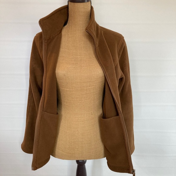 eivissa Brown Fleece Jacket, long sleeve, fleece, zipper close, size large - Picture 6 of 8